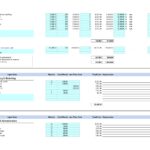 Financial model showing detailed startup costs for construction equipment and operations.