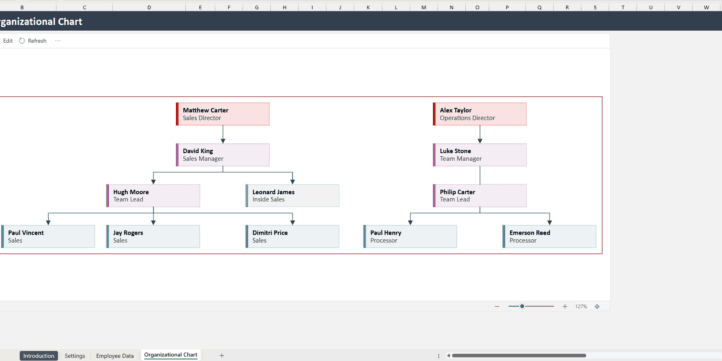 Organizational Chart Excel Template Organizational Chart Excel Template