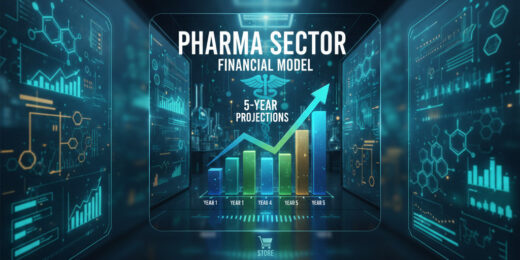 Pharma Manufacturing and Research 5 years Projections Model with Valuation