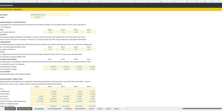 Annual Cash Flow Projection Template Annual Cash Flow Projection Template