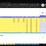 Spreadsheet screenshot of Payroll Expenses for ABC Company Inc., showing a blue header table with categories and salary data in yellow cells
