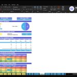Spreadsheet with Enterprise Value, Net Debt, Equity Value, WACC, terminal value, and a debt–equity pie chart.