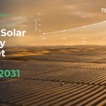 Cover image: sunset over a solar farm with the title 'Spain Solar Energy Market Study 2026-2031' and the eFinancialModels logo on the left.