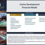 Profit Vision banner with casino background and roulette wheel; title 'Casino Development Financial Model'.