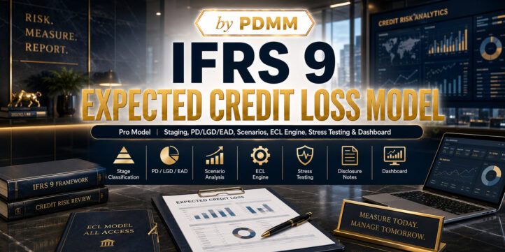 IFRS 9 Expected Credit Loss Model – Premium ECL Calculator with PD, LGD, EAD, Staging, Scenario Weighting & Dashboards IFRS 9 Expected Credit Loss Model – Premium ECL Calculator with PD, LGD, EAD, Staging, Scenario Weighting & Dashboards