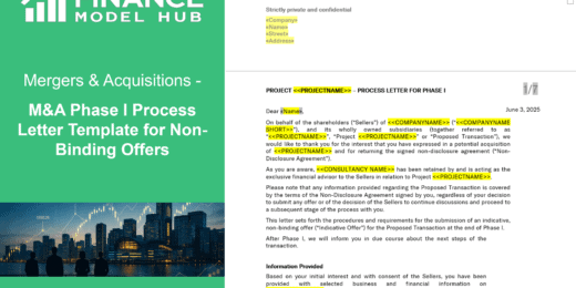 M&A Process Letter Template – Phase I Non-Binding Offer Request