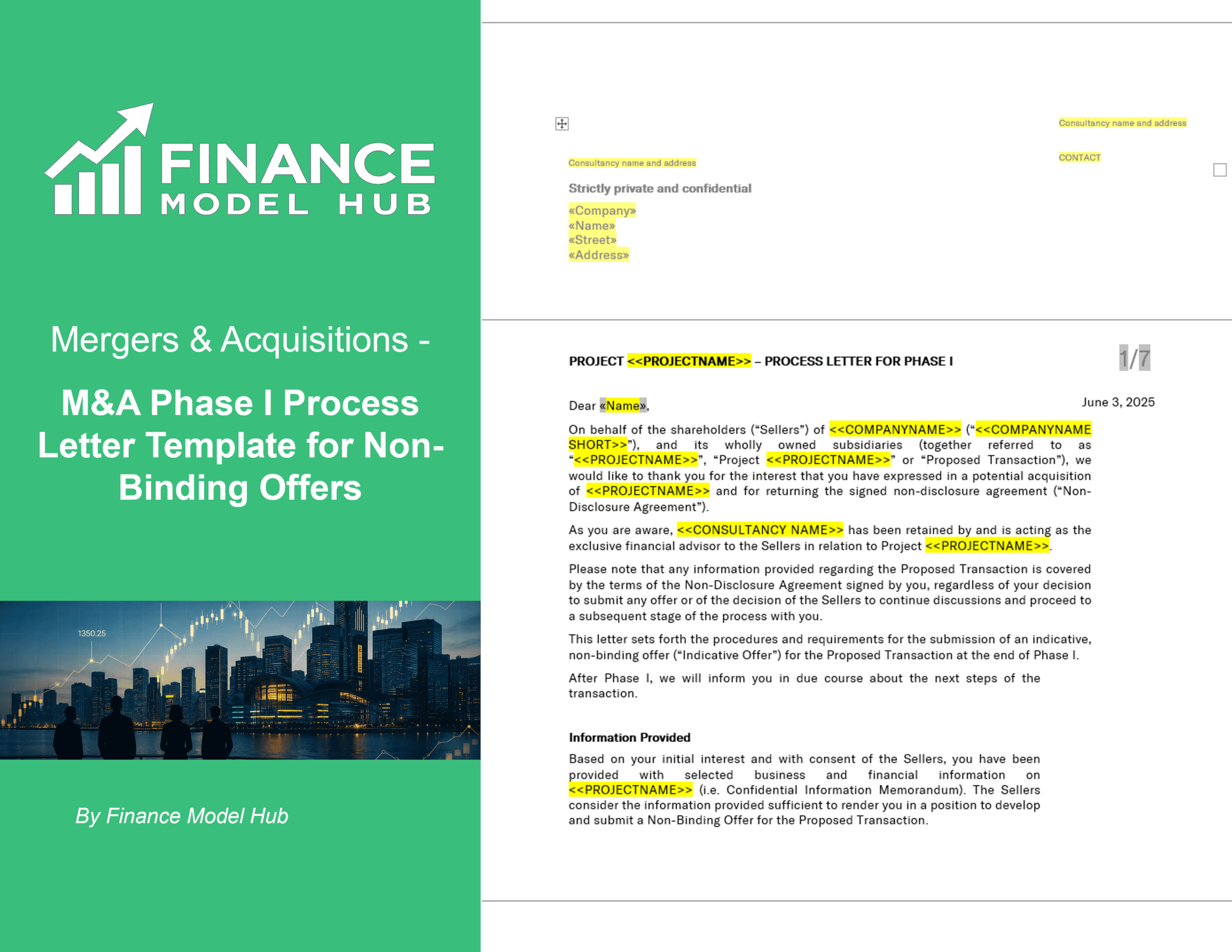 M&A Process Letter – Phase I Offer | eFinancialModels