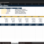 Screenshot 1297 | eFinancialModels Spreadsheet titled 'Working Capital Schedule ($000s)' showing inputs: AR Days 50, Inventory Days 75, AP Days 45, Other Current Assets 1.5% of Revenue, Accrued Expenses 8% of Opex; then a multi-year NWC table (2026–2033) with Net Working Capital and Change in NWC values.