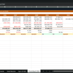 Screenshot 1346 | eFinancialModels Finance table labeled Financing & Debt with yearly columns 2026–2034 and items like Opening Debt Balance, Debt Capacity, Draws, Interest Expense, Closing Debt Balance.