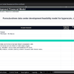 Screenshot 1371 | eFinancialModels Cover sheet of a financial model for PDMM Data Center Development, with sections for author, version, and file type and a large title row.