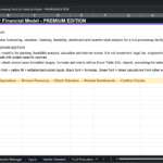 Screenshot 1399 | eFinancialModels Excel-style sheet titled 'Fruit Processing Facility Financial Model - PREMIUM EDITION' with a blue left input panel and an orange workflow banner across the bottom.