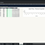 Screenshot 1631 | eFinancialModels Spreadsheet view titled 'Pro Model Checks' with a table of scenarios and Status columns (TRUE/OK) and a chart panel labeled 'Audit Pass / Review Snapshot'.