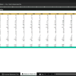 Screenshot 1814 | eFinancialModels Balance Sheet – Pro: table of line items and yearly columns (Y-3A to Y10E) in an Excel worksheet, showing assets and liabilities.