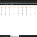 Screenshot 1817 | eFinancialModels Spreadsheet showing Working Capital components (Receivables, Inventory, Payables) with forecasted years Y-3A to Y10E