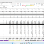 Excel financial model: monthly detail sheet with rows like Gross Rental Income and Occupancy, columns labeled Jan-22 onward, bottom tabs including Monthly Detail and Annual Detail