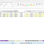 Spreadsheet titled 'Build-Out Assumptions' showing a table of park data (MHP #1–#5) with start months, NOI, costs, and financing details.