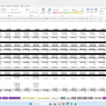 Excel workbook displaying a multi-year income statement for MHP Acquisitions, LLC, with Revenue, Expenses, and EBITDA across FY2022–FY2037 columns.