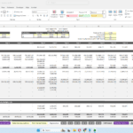 Screenshot of an Excel workbook showing a detailed waterfall model with equity contributions, preferred return and distribution tiers, plus multiple tabs at the bottom (Monthly Detail, Annual Detail, Visuals).