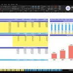 Spreadsheet titled Revenue Setup for ABC Company Inc. showing revenue streams table and a forecast bar chart for 2026–2030.