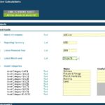 Depreciation setup form for ABC Ltd: enter company name, reporting currency, latest financial year, latest month-end, and asset categories with useful lives.