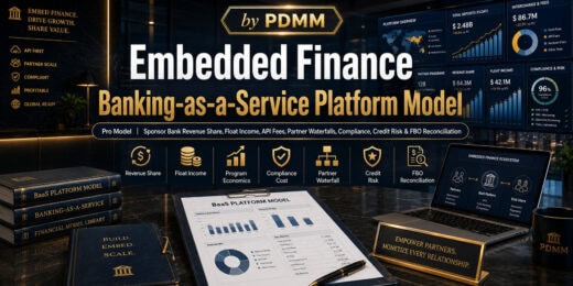 Embedded Finance / Banking-as-a-Service Platform Financial Model – Interchange, Float Income, API Fees, Partner Waterfall & FBO Reconciliation