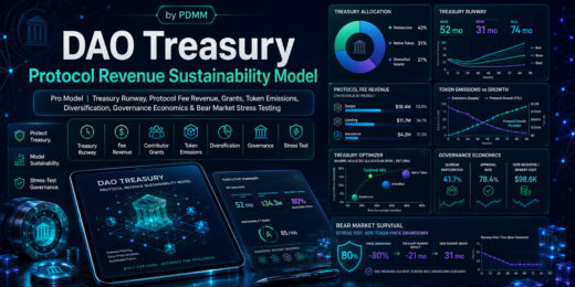 DAO Treasury & Protocol Revenue Sustainability Financial Model – Treasury Runway, Token Emissions, Governance Economics & Bear Market Stress Test