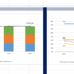 Screenshot 2026-06-06 193637 | eFinancialModels Investor Summary Dashboard: left chart shows revenue growth by segment (Cardiology, Neurology, Dermatology) with a purple total revenue line; right chart shows margins evolution (Gross Profit, EBITDA, EBT, Net Profit) from 2026 to 2030.