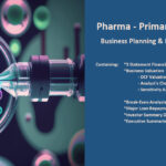 Screenshot 2026-06-13 114155 | eFinancialModels Close-up of a virus in a glass chamber on the left with a blue panel on the right reading 'Pharma - Primary Care Model' and subheading text.