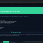 Screenshot 2106 | eFinancialModels Cover slide: title 'DAO TREASURY & PROTOCOL REVENUE SUSTAINABILITY MODEL' on a teal banner with bullet topics on a dark background.