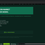 Screenshot 2176 | eFinancialModels Cover page of a report: large teal title 'VOLUNTARY CARBON MARKET PROJECT DEVELOPER MODEL' on a dark green background with a teal banner, followed by italic bullet points about model features and a green 'ALL CHECKS PASSED' checkbox.