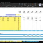 Excel workbook showing Startup Costs (CAPEX) with cost categories and totals, highlighted yellow section in a budget table and a FINMODSLAB Templates logo at the top right.