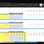 Screenshot of an Excel budget workbook titled 'COGS & Operational Expenses' for ABC Company, with yearly figures and yellow-highlighted categories.