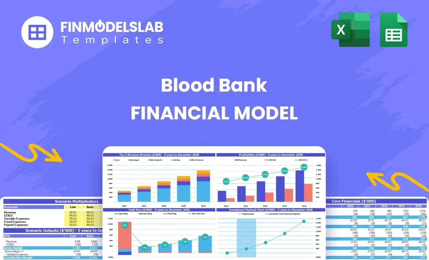 Blood Bank Center Financial Model Excel Template