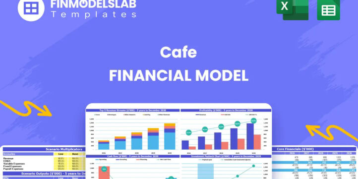 cafe-financial-model-headimage-financialmodelslab_92019e29-8519-4970-90ed-223db9c05b011 | eFinancialModels Cafe Financial Model - overview header presenting the model’s purpose and navigation, summarizing key sections (dashboard, inputs, reports) to orient users and prevent blank-sheet paralysis.