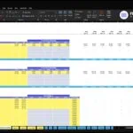 Screenshot of an Excel workbook titled 'COGS & Operational Expenses' for ABC Company, showing cost of goods sold categories, percentages, and a right-hand data grid of yearly figures across 2026–2030.