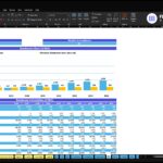 Breakeven Analysis dashboard in Excel: bar/chart showing revenue vs. annual break-even levels by year (2026–2035) with a breakeven date of Aug-29 and 44 months to break even; below is a detailed financial table.