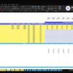 Screenshot of an Excel payroll template titled 'Payroll Expenses' for ABC Company, showing category rows and 2026 salary data in a colored table.