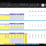 Spreadsheet titled 'COGS & Operational Expenses' showing categories, start/end dates, and yearly percentages with yellow-highlighted cells for emphasis on totals/percentages.