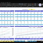 Screenshot of an Excel dashboard labeled 'Financial Statements Summary' showing Income Statement and Balance Sheet sections for multiple years with charts at the bottom and tabbed sheets along the bottom edge of the window.