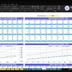 Screenshot of an Excel dashboard titled Financial Statements Summary for ABC Company Inc., showing income statement and balance sheet projections (5 years to 2030) with a 2026 column, blue headers, and charts at the bottom.