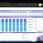Excel screenshot of Top 5 Revenue Streams projection (2026–2035) with stacked bars by product and a trend line chart.