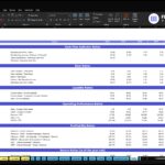 Spreadsheet titled 'Financial Ratios' showing sections for Cash Flow, Debt, Liquidity, Operating Performance, Profitability, and Return Ratios with year columns and trend charts on the right.