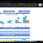 Excel dashboard titled 'Returns on Invested Capital' for ABC Company Inc.; a 2026–2030 chart shows total invested capital as blue bars, NOPAT as red, and ROIC as a teal line with bubbles: -20.4%, -11.8%, 13.8%, 47.1%, 64.4%.
