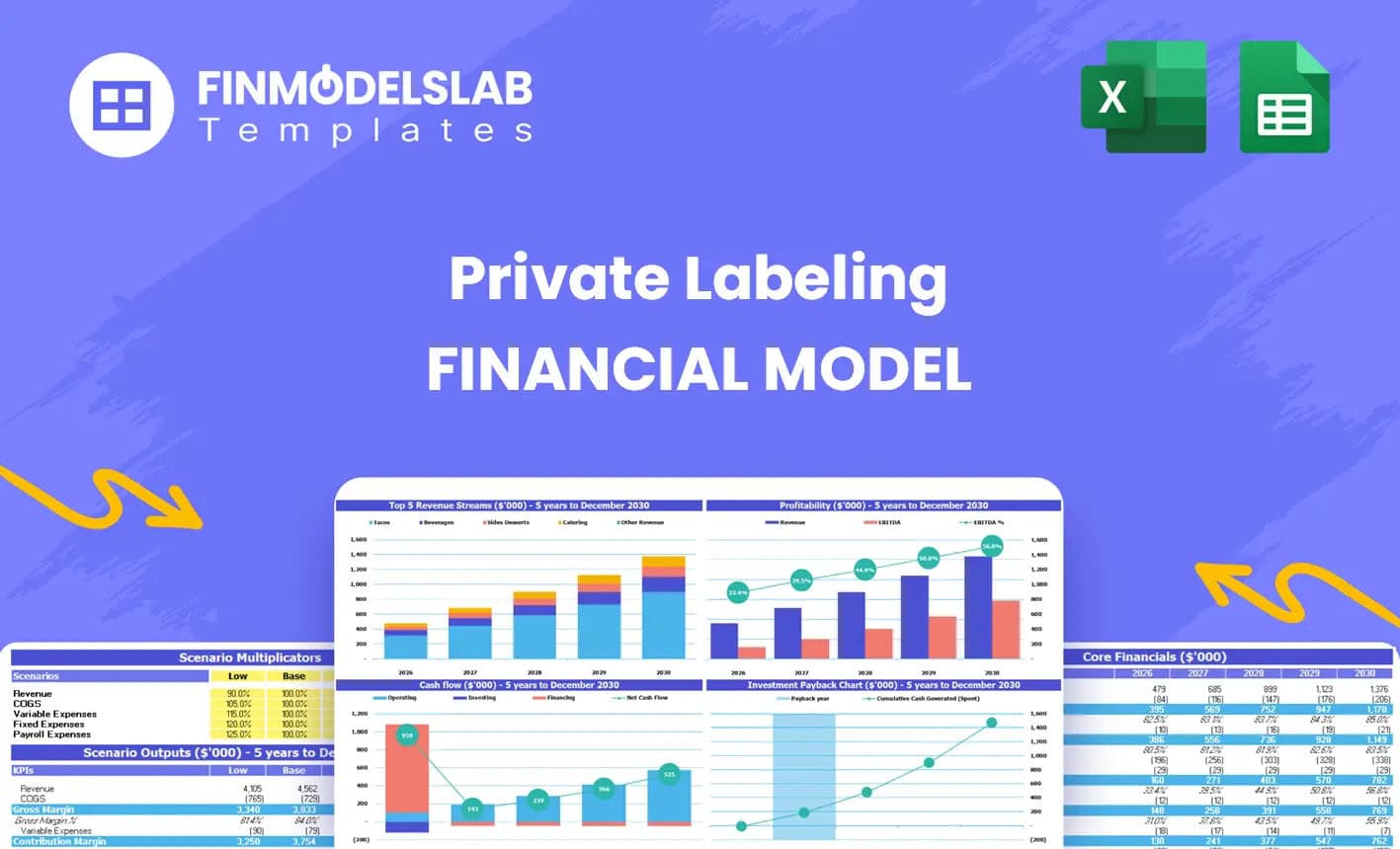 Private Labeling Financial Model Excel Template