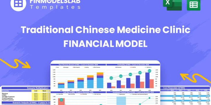 traditional-chinese-medicine-financial-model1 | eFinancialModels Traditional Chinese Medicine Clinic financial model - overview hero image showing the model’s purpose: summarizing clinic financial planning, revenue/cost drivers, cash runway and investor-ready outputs for quick orientation