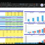 vending-machines-financial-model-revenue-financialmodelslab_3e37d2e9-8fb6-4d27-ace9-0ab76a2dc85a | eFinancialModels Excel dashboard titled 'Revenue Assumptions' showing a left-side colored table of weekly visitors and assumptions, with a right-side bar chart of visitors and new customers.