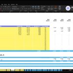 Spreadsheet: Startup Costs (CAPEX) table with category rows, launch/end dates, and amounts highlighted in yellow; blue header row and total row visible.