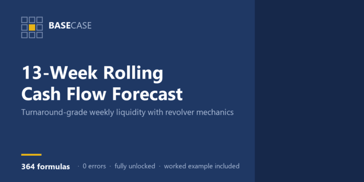 13-Week Rolling Cash Flow Forecast — Turnaround-Grade, with Revolver Mechanics 13-Week Rolling Cash Flow Forecast — Turnaround-Grade, with Revolver Mechanics