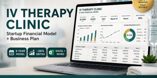 IV Therapy Clinic Financial Model + Business Plan | 5-Year Excel Startup Model