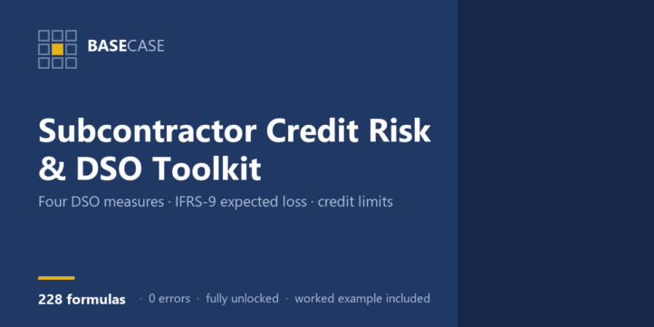 Subcontractor Credit Risk & DSO Toolkit — Ageing, IFRS 9 Provisioning & Credit Limits Subcontractor Credit Risk & DSO Toolkit — Ageing, IFRS 9 Provisioning & Credit Limits